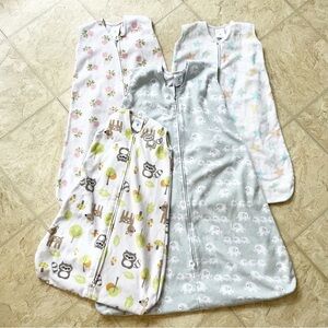 Bundle of 4 Halo Sleep Sacks Fleece Unisex Sizes Small, Medium, XL,  0-24months